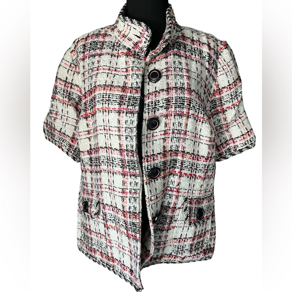 Grace Elements Plaid Jacket in Red and Black